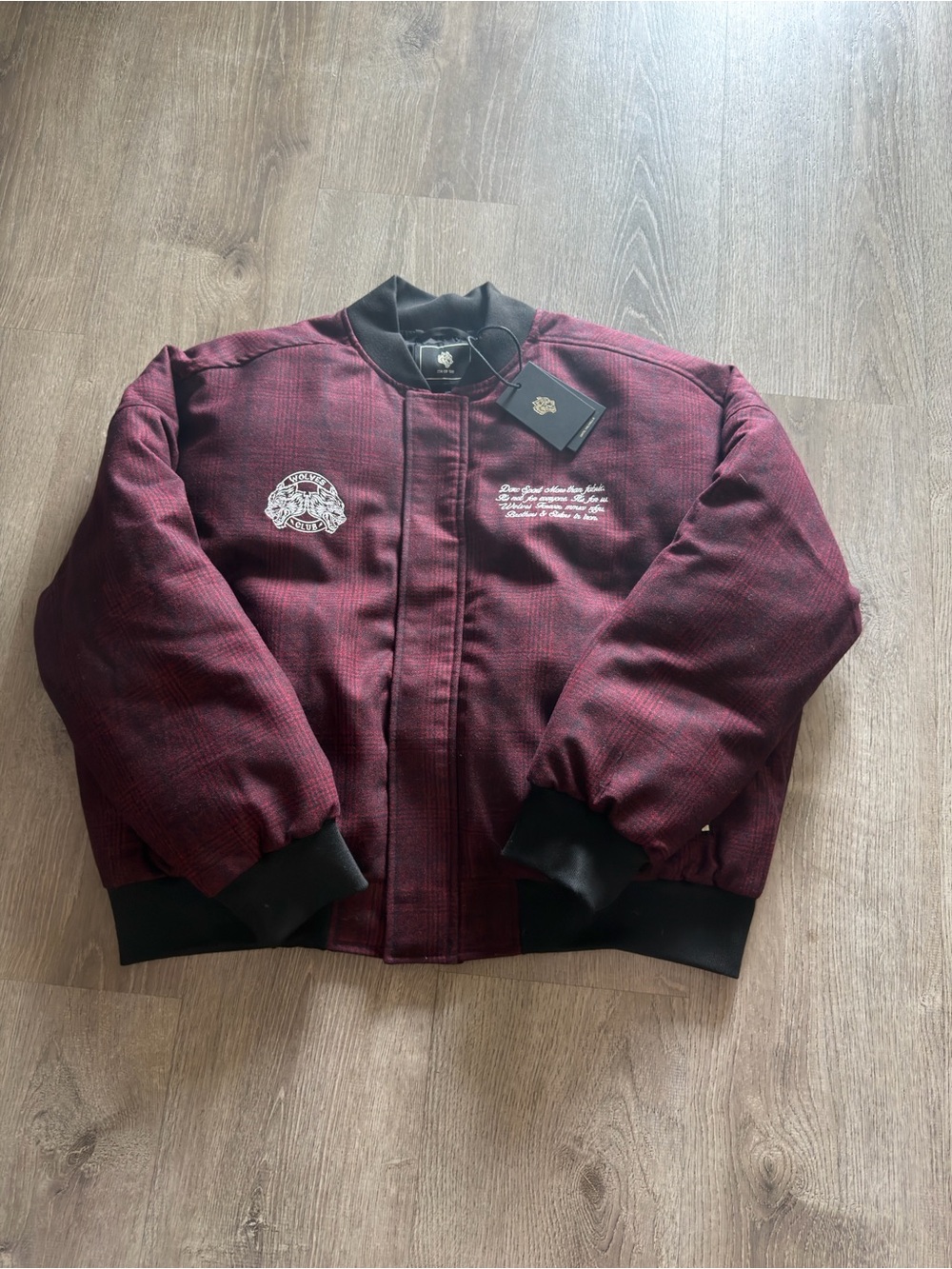 Darc Sport Burgundy Bomber Jacket with Black Trim